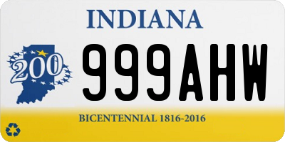 IN license plate 999AHW