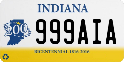 IN license plate 999AIA