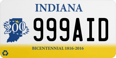 IN license plate 999AID