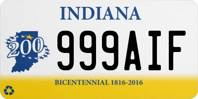 IN license plate 999AIF