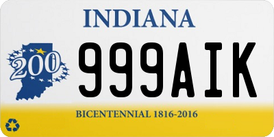 IN license plate 999AIK