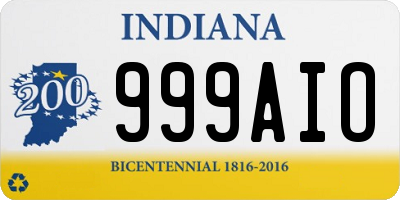 IN license plate 999AIO