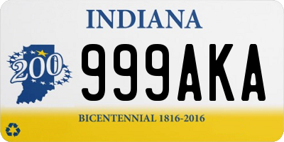 IN license plate 999AKA