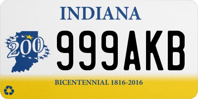 IN license plate 999AKB