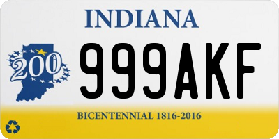 IN license plate 999AKF