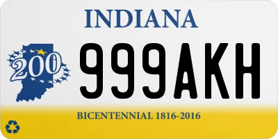 IN license plate 999AKH