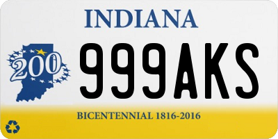 IN license plate 999AKS