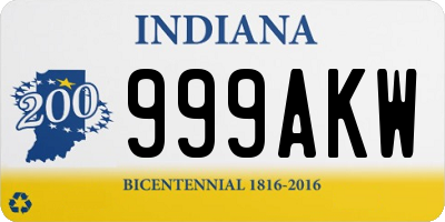 IN license plate 999AKW