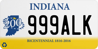 IN license plate 999ALK