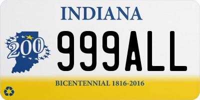 IN license plate 999ALL