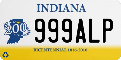 IN license plate 999ALP
