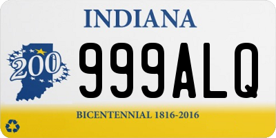 IN license plate 999ALQ