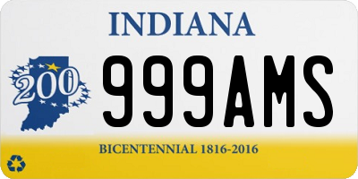 IN license plate 999AMS