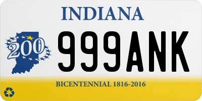 IN license plate 999ANK