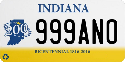 IN license plate 999ANO
