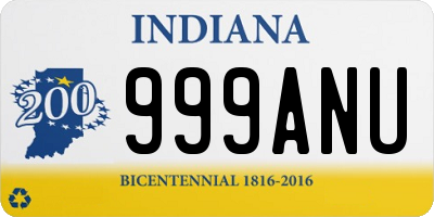 IN license plate 999ANU