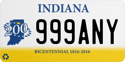 IN license plate 999ANY