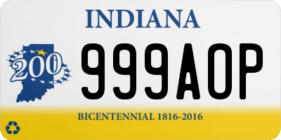 IN license plate 999AOP