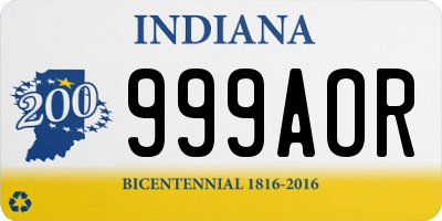 IN license plate 999AOR