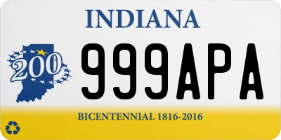 IN license plate 999APA