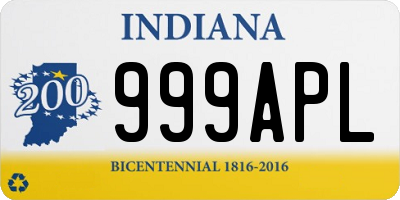 IN license plate 999APL