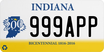 IN license plate 999APP