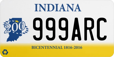 IN license plate 999ARC