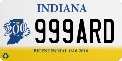 IN license plate 999ARD