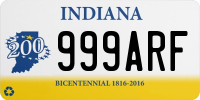IN license plate 999ARF
