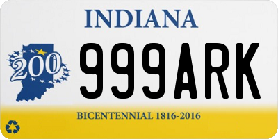 IN license plate 999ARK