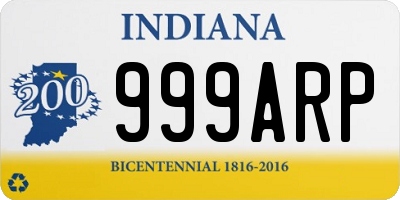 IN license plate 999ARP