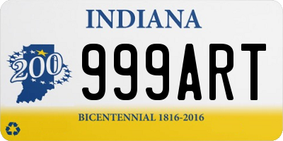 IN license plate 999ART