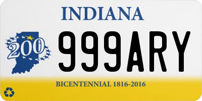 IN license plate 999ARY