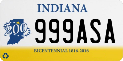 IN license plate 999ASA