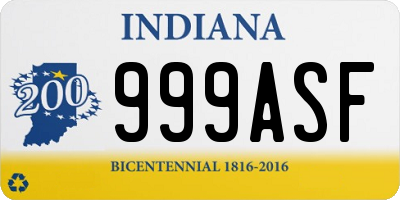IN license plate 999ASF