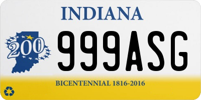 IN license plate 999ASG