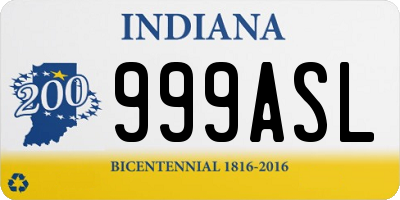 IN license plate 999ASL