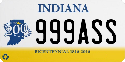 IN license plate 999ASS