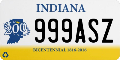 IN license plate 999ASZ