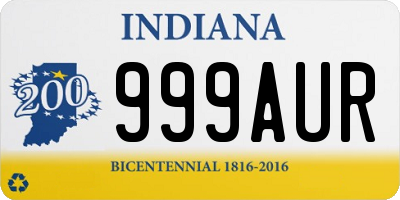 IN license plate 999AUR