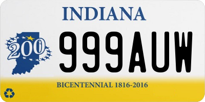 IN license plate 999AUW