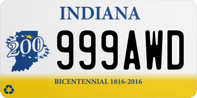 IN license plate 999AWD