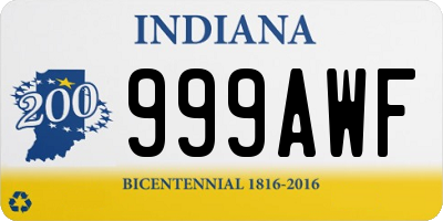 IN license plate 999AWF