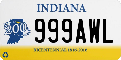 IN license plate 999AWL