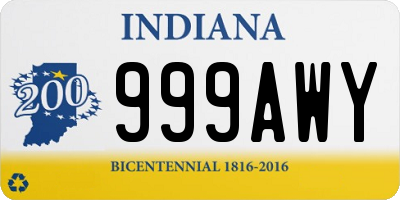 IN license plate 999AWY