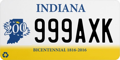 IN license plate 999AXK