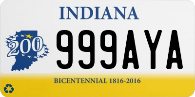 IN license plate 999AYA