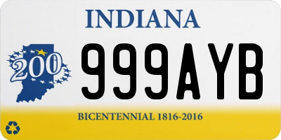 IN license plate 999AYB