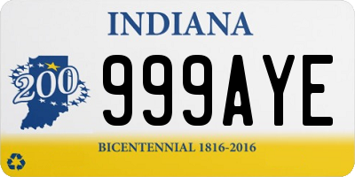 IN license plate 999AYE