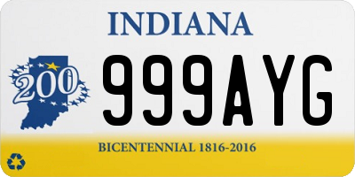 IN license plate 999AYG